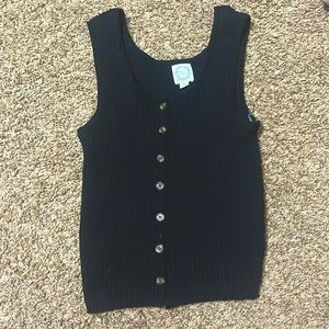 FRANCESCAS w/ tag M black button up ribbed tank